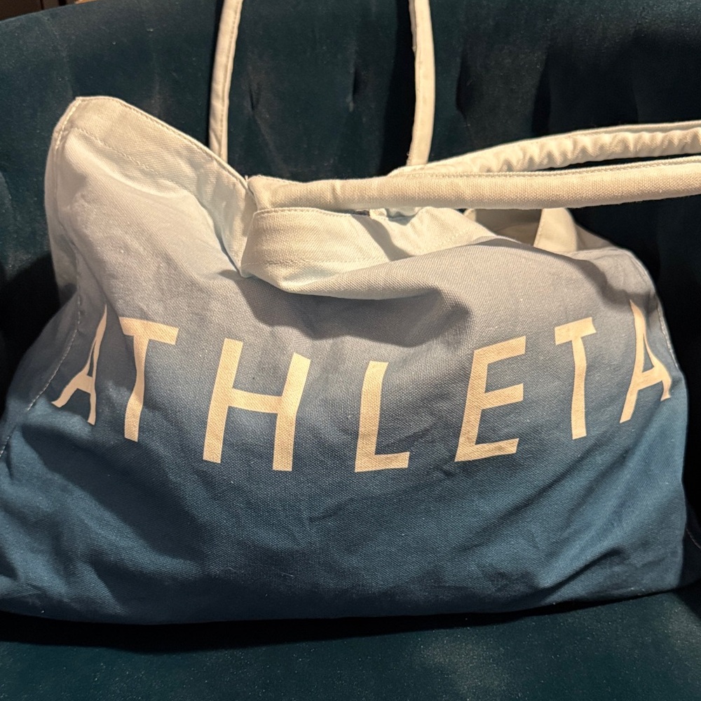 Extra Large Athleta Gradient Blue Ombré Canvas Tote Bag